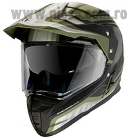 Casca off road MT Synchrony Duo Sport Tourer negru/verde military mat cu viziera (ochelari soare integrati)